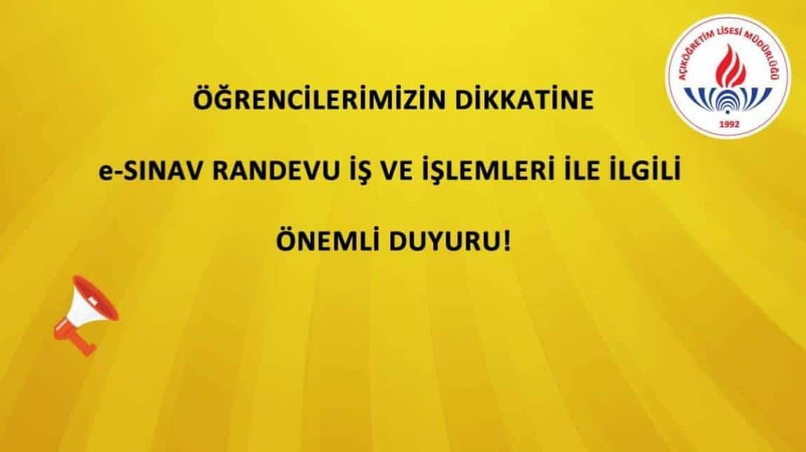 e-SINAV RANDEVU İŞ VE İŞLEMLERİ İLE İLGİLİ ÖNEMLİ DUYURU!